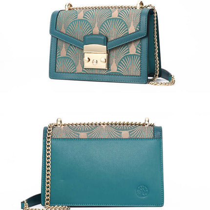 Artistic Embroidery Leather Women's Messenger Bag Spacious Interior Storage