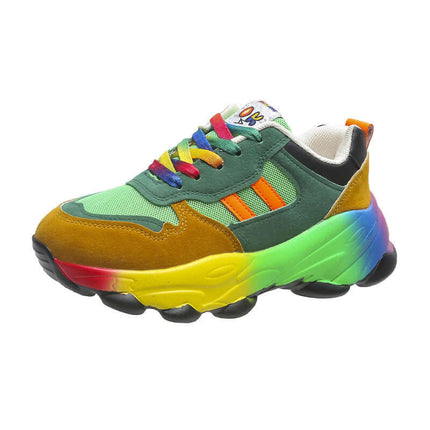 AuraStride Chic Color-Block Women's Platform Sneakers Comfortable Platform Sole