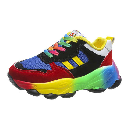AuraStride Chic Color-Block Women's Platform Sneakers Fashion Forward Footwear
