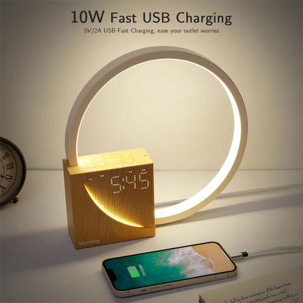 AuraZen Touch Bedside Lamp with Natural Sounds 10 natural sounds sleep machine selection