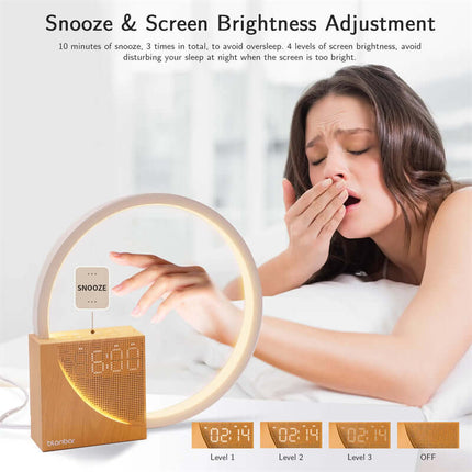 AuraZen Touch Bedside Lamp with Natural Sounds european standard plug power connection