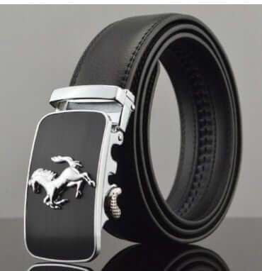 Automatic Leather Buckle Belt Classic Business Style genuine cowhide texture