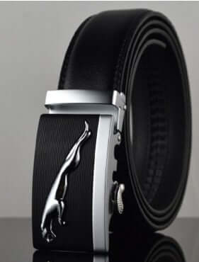 Automatic Leather Buckle Belt Classic Business Style automatic buckle detail
