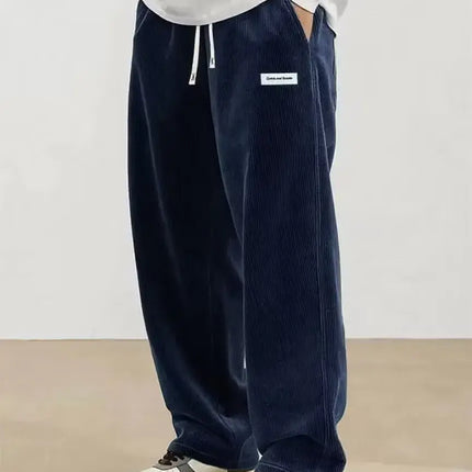 Autumn Mens Corduroy Casual Pants Loose Fit Streetwear soft corduroy fabric