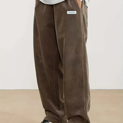 Autumn Mens Corduroy Casual Pants Loose Fit Streetwear outdoor autumn pants
