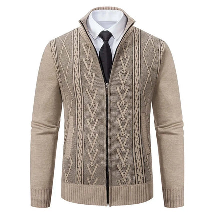 Autumn Winter Cashmere Padded Knit Sweater Coat for Men classic design