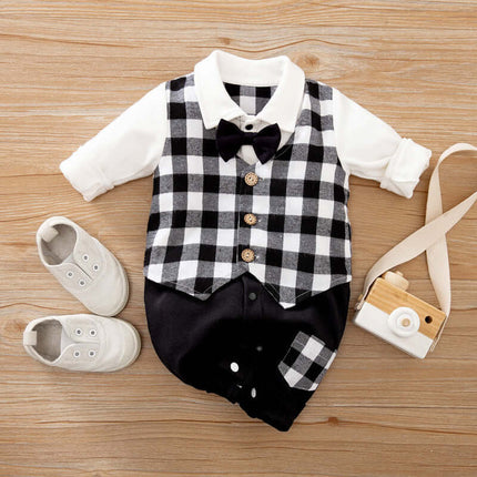 Baby Gentleman Jumpsuit cute infant tuxedo.