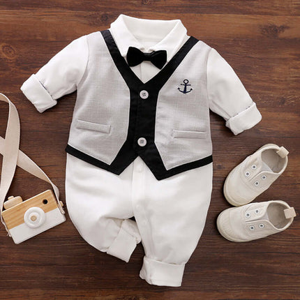 Baby Gentleman Jumpsuit 99 percent cotton fabric.