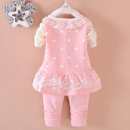 Baby Girls Clothing Sets pink cardigan outfit.