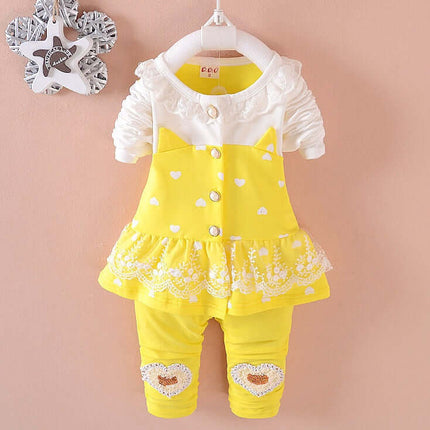 Baby Girls Clothing Sets infant love yarn top.