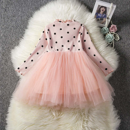 Baby Girls Lace Tutu Dress polyester fiber material.