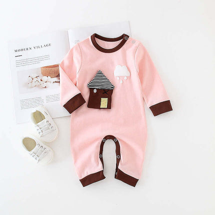 Baby One-Piece Romper Cotton 95 percent cotton.