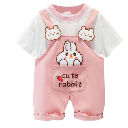Baby Summer Cartoon Overalls Suit korean style outfit.