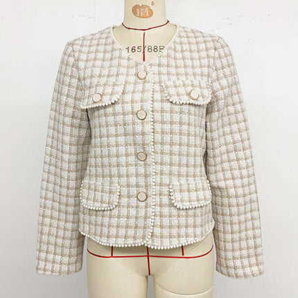 Beaded Chanel Style Slim Fit Cardigan Jacket full outfit display