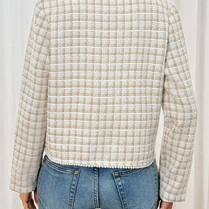 Beaded Chanel Style Slim Fit Cardigan Jacket side angle look