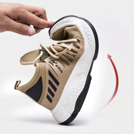 breathable mesh sports sneakers for men lightweight comfort side view