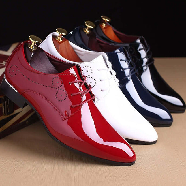 Business Casual Leather Slip-On Dress Shoes for Men PU upper