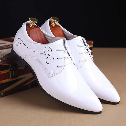 Business Casual Leather Slip-On Dress Shoes for Men sequin detail