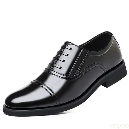 Business Formal Black Round Toe Mens Leather Shoes durable leather