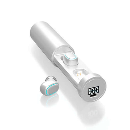 c1 tws bluetooth 5.0 touch digital display earphones copper ring speaker