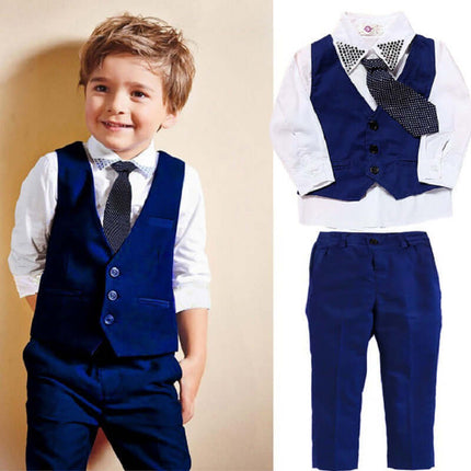 Casual Clothing Suits Boys Clothes gentleman vest set.