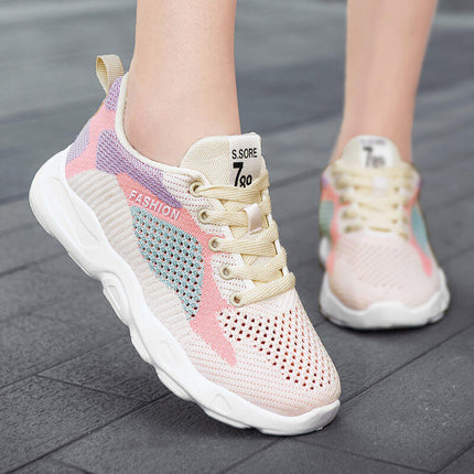 Casual Colorblock Lace-up Sneakers Comfortable Everyday Footwear