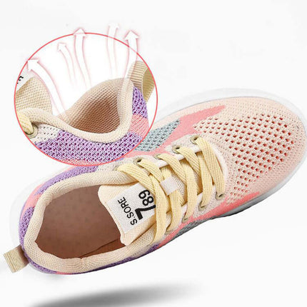 Casual Colorblock Lace-up Sneakers Breathable Casual Comfort