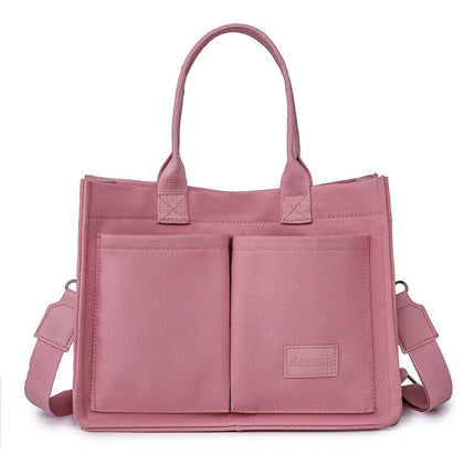 Casual Daily Canvas Tote Shoulder Mommy Bag Large Capacity medium soft hardness profile.