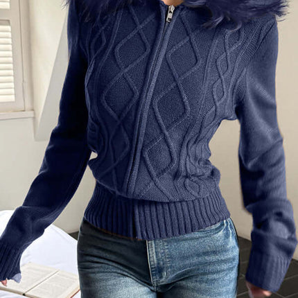 Minimalist Hooded Knit Sweater for Women Casual Style modern casual