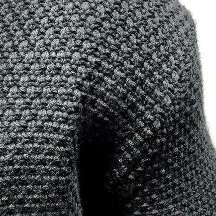 Men’s casual solid color knit cardigan – mid-length loose fit sweater for everyday wear