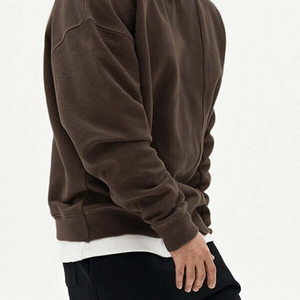 Casual Knit Crew Sweatshirt with Stitch Detail for Men crew neck detail