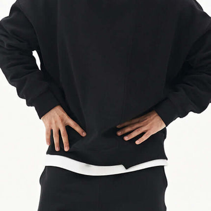 Casual Knit Crew Sweatshirt with Stitch Detail for Men breathable fabric