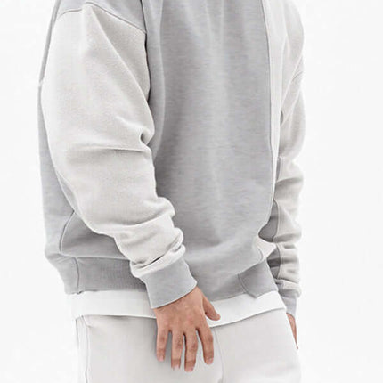 Casual Knit Crew Sweatshirt with Stitch Detail for Men wrinkle resistant