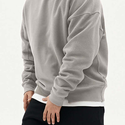 Casual Knit Crew Sweatshirt with Stitch Detail for Men relaxed fit