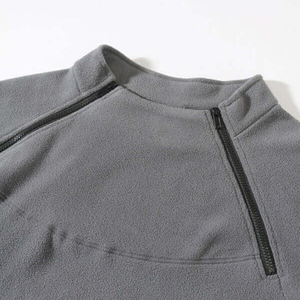 casual stand collar coral fleece long sleeve pullover jacket soft fleece