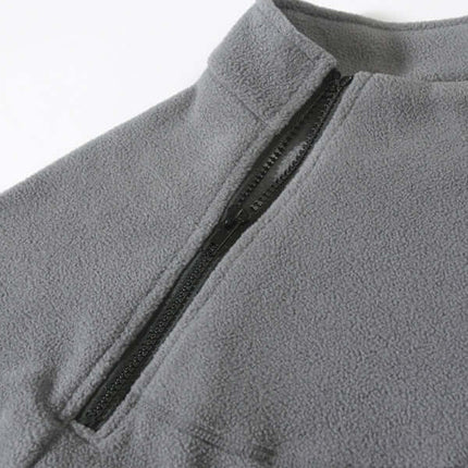 casual stand collar coral fleece long sleeve pullover jacket autumn wear