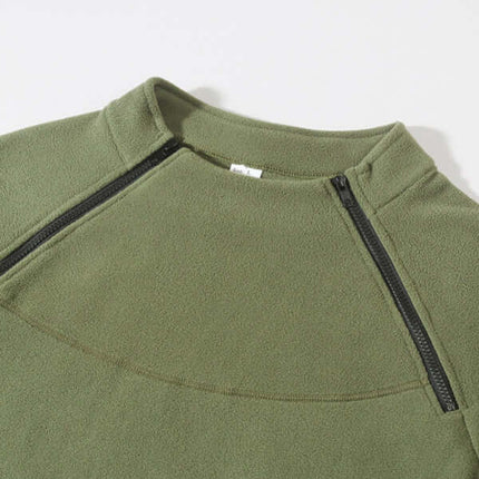 casual stand collar coral fleece long sleeve pullover jacket daily style