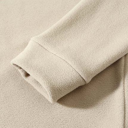 casual stand collar coral fleece long sleeve pullover jacket premium quality