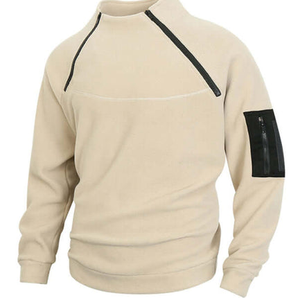 casual stand collar coral fleece long sleeve pullover jacket fabric