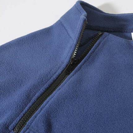 casual stand collar coral fleece long sleeve pullover jacket texture