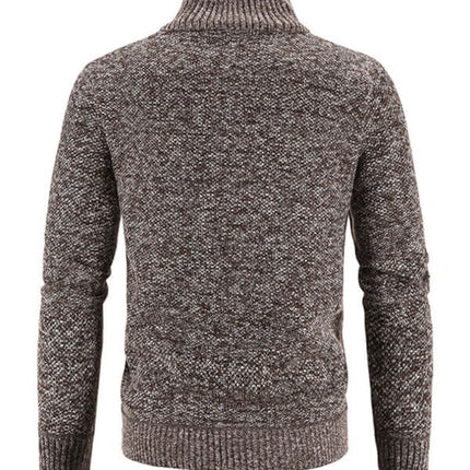 Casual Stand Collar Knit Zip Jacket for Men daily casual streetwear look