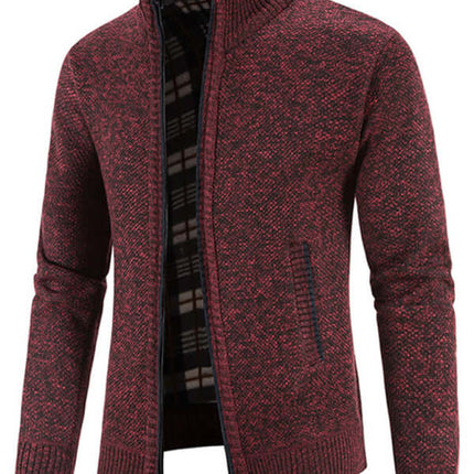 Casual Stand Collar Knit Zip Jacket for Men fashionable smart casual jacket