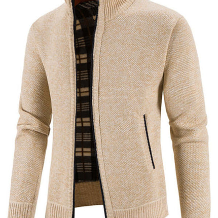 Casual Stand Collar Knit Zip Jacket for Men perfect layering knit jacket