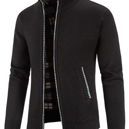 Casual Stand Collar Knit Zip Jacket for Men ideal for travel and daily use