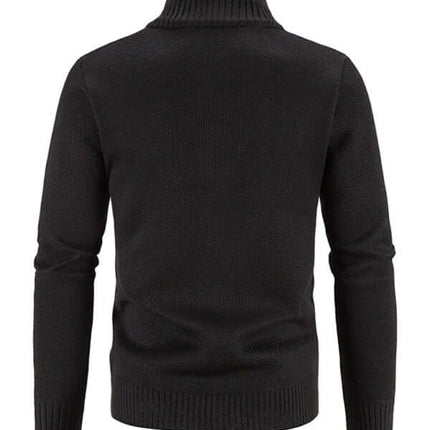 Casual Stand Collar Knit Zip Jacket for Men lightweight warm knit jacket