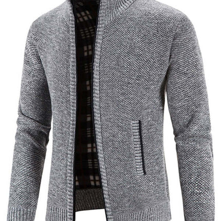 Casual Stand Collar Knit Zip Jacket for Men timeless casual fashion essential
