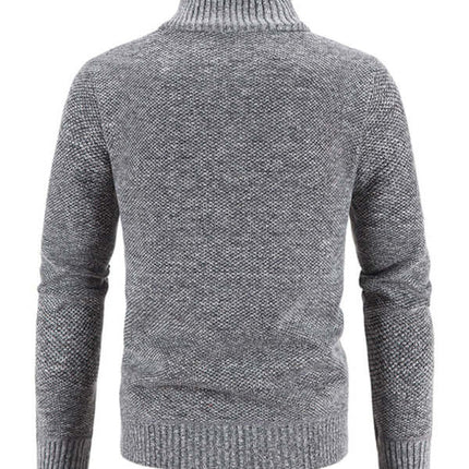 Casual Stand Collar Knit Zip Jacket for Men relaxed fit cozy zip jacket