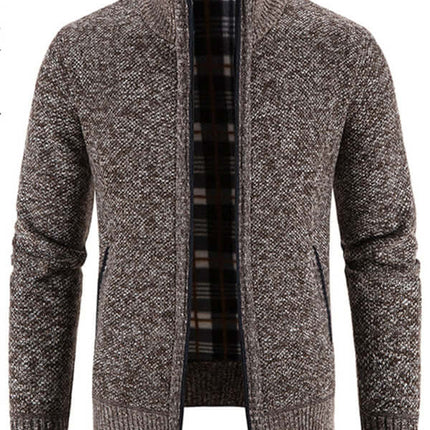 Casual Stand Collar Knit Zip Jacket for Men cozy lightweight everyday jacket