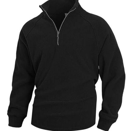 Stand Collar Coral Fleece Pullover Sweatshirt for Men back view