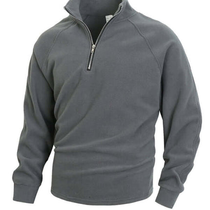 Stand Collar Coral Fleece Pullover Sweatshirt for Men side angle